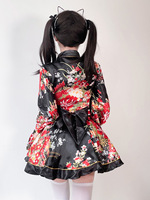 Ensemble de costumes d'anime imprimés de fleurs pour femmes, kimono japonais, peignoir d'été, robe sexy et mignonne de Geisha Haori, robe Lolita Kawaii