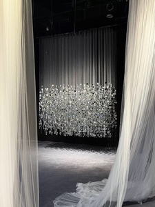 Lussuoso Disco in Acrilico Argento e Oro per Decorazione Sala da Ballo, Palco Matrimoniale, <span class=keywords><strong>Tenda</strong></span> di Perline di Cristallo, Pendente con Paillettes - Product Image 4