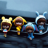 Figurine en résine de fille de dessin animé mignonne, diffuseur de parfum pour aérateur de voiture