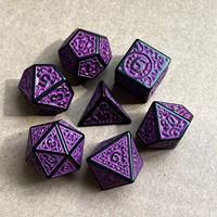 Lot de 7 dés polyédriques D&D personnalisés en acrylique noir à 20 faces, motif jaune, pour jeux de rôle, vente en gros de produits New Age