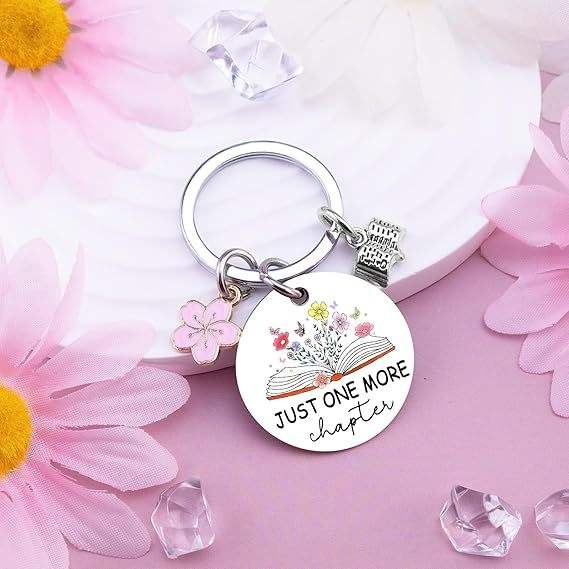 Book Lover Gift Bookish Keychain Enamel Metal Key Chains Women Men
