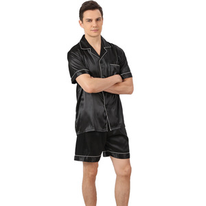 <span class=keywords><strong>Pigiama</strong></span> da <span class=keywords><strong>uomo</strong></span> <span class=keywords><strong>taglie</strong></span> <span class=keywords><strong>forti</strong></span> europee, completo estivo in raso traspirante e fresco, con pantaloncini e maglietta a maniche corte, tinta unita - Product Image 5