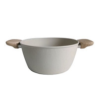Casserole en aluminium antiadhésive durable, revêtement antiadhésif, poignée résistante à la chaleur, compatible induction, ustensile de cuisson