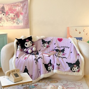 Flannel <span class=keywords><strong>Sherpa</strong></span> Chăn Phim Hoạt Hình Thiết Kế-C Dày Có Thể Đảo Ngược Mềm Mại Ấm Áp Dễ Thương In Ném Chăn Cho Bé Trai Cô Gái Trẻ Em - Product Image 6