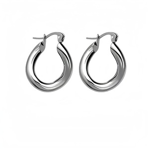 Vente en gros de boucles d'oreilles géométriques creuses de style InS, boucles d'oreilles en acier inoxydable 316L à faible sensibilité, simples et luxueuses - Product Image 5