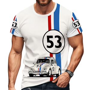 Nuova Moda 2026: T-shirt da Uomo Hip Hop 100% Poliestere con Stampa 3D Auto, Traspirante, Ecologica, Manica Corta, Casual Estiva - Product Image 1
