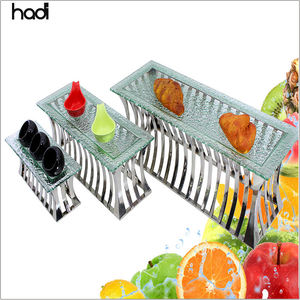 Moderno soporte de pastel de acero inoxidable de oro rosa de 4 niveles elevadores de elevación de alimentos decorativos <span class=keywords><strong>para</strong></span> cafetería Hotel restaurante suministros - Product Image 5