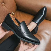 Mocassins pour hommes en cuir pleine fleur, rehaussants à talon dissimulé, à enfiler, pour marié, printemps