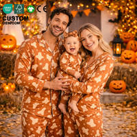 Vêtements de nuit en bambou certifiés GOTS, pyjamas assortis pour la famille à l'occasion d'Halloween, ensemble de vêtements de nuit légers, combinaison à fermeture éclair pour bébé, impression personnalisée