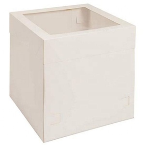 Boîte à gâteau en carton blanc de qualité <span class=keywords><strong>alimentaire</strong></span> avec fenêtre sur le dessus <span class=keywords><strong>pour</strong></span> anniversaire, mariage et fête - Product Image 2