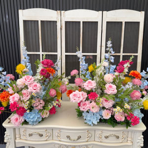 Hot Pink Beautiful <span class=keywords><strong>Good</strong></span> Review Centro de mesa Arreglo Plantas Greenery Garland Flor silvestre - Product Image 2