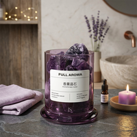 Cadeau de luxe pour les fêtes, boîte-cadeau en cristal violet, diffuseur d'huiles essentielles de plantes naturelles, pour un cadeau d'anniversaire