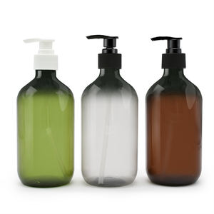 Ensemble de soins de la peau, flacon de shampooing en plastique PET vert ambre, flacon d'huile capillaire avec pompe à lotion, impression d'écran, logo, 300 ml, 500 ml - Product Image 3