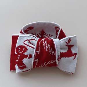 ربطات شعر من القطن الجاكار محبوكة بحياكة لحديثي الولادة بعقدة رأس لعيد الميلاد أحدث عقدة شعر للتمدد تناسب حديثي الولادة حصرية لطيفة على شكل قوس مزدوج - Product Image 3