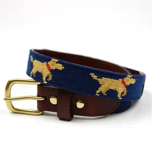 Design Needlepoint Luxury Dog Kids Belt