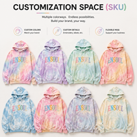 Sweat-shirt pour homme personnalisé, 480 GSM, 100% coton, tie-dye, effet vieilli, broderie 3D premium, coupe ample, écologique