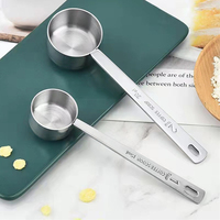 Cuillère à café de qualité supérieure 1 cuillère à soupe et 2 cuillères à soupe 304 thé Matcha lait en poudre parfum cuillères à mesurer en acier inoxydable avec longues poignées