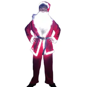 Sombrero luminoso de Navidad para hombre, disfraz con luz LED para Cosplay de Papá Noel, ropa de Navidad