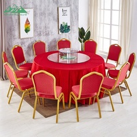 Mesa Redonda Plegable Personalizable de Calidad Profesional con Base de Acero para Hoteles y Centros de Convenciones
