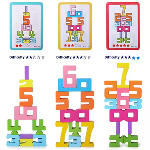 Montessori Wooden Colorful <strong>Number</strong> Cognitive Building <strong>Blocks</strong> Balance <strong>Stacking</strong> Game Educational Learning Toys for Kids Boys Girls - Product Image 6