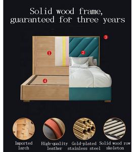 ما بعد الحداثة سرير جلد بسيط هونغ كونغ نمط سرير فاخر الإطار أثاث غرفة النوم - Product Image 6