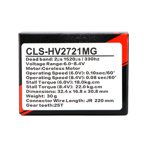 Jx CLS-HV2721MG IP67 Không Thấm Nước 22kgf.cm 0.08sec/60 ° hiệu suất cao coreless động cơ <span class=keywords><strong>servo</strong></span> cho quy mô lớn <span class=keywords><strong>RC</strong></span> mô hình công nghiệp - Product Image 5