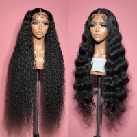 Wig Rambut Asli Brasil Hd Lace Frontal Deep Wave 180% 250% Density Glueless Full HD Raw Burmese untuk Wanita Kulit Hitam