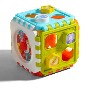Mainan hewan kognitif pencocokan grafis Digital, mainan perakitan blok bangunan Diy kubus plastik Polyhedron pendidikan dini