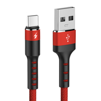 Kabel USB Type-C Jalinan Nilon Konektor Logam Pengisian Cepat 3A Konduktor Tembaga Murni Multi-Warna untuk Perangkat Printer