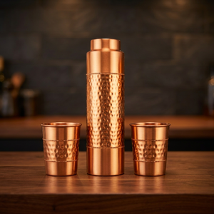 Bouteille d'eau en cuivre sans BPA avec revêtement anti-corrosion, bouchon à paille, compatible lave-vaisselle, réutilisable, 750 ml, écologique - Product Image 2