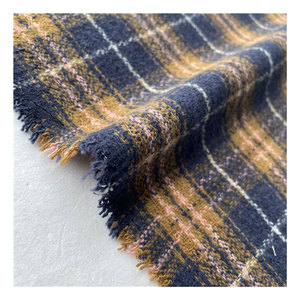 Laine de Polyester brossé confortable, <span class=keywords><strong>pas</strong></span> <span class=keywords><strong>cher</strong></span>, fil Tweed teint, tissu tissé à carreaux pour costume tissé, manteau, vêtement - Product Image 1