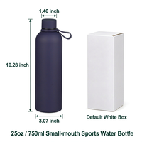 Bouteille d'eau personnalisée en acier inoxydable avec sangle de transport, goulot étroit, isotherme, gourde de sport 350ml 500ml 750ml 1000ml
