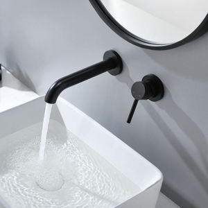 Modern Style Chrome Gun Gray Black 59-1 Brass <b>Shower</b> Panel Concealed Installation Basin Faucet Hot and Cold Split Basin <b>Mixer</b> - Product Image 1