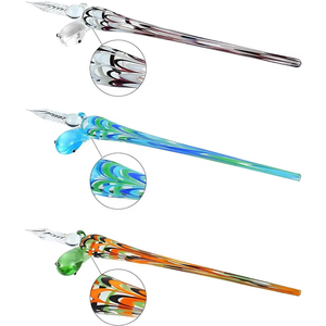 Glass Signature <strong>Pen</strong> with Twinkle Light Ornament Pieces Special Application for Writing for Students Finance Gift Box Packaging