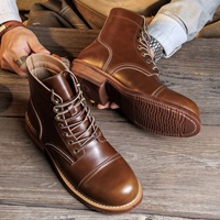 Bottes Martin en cuir véritable pour homme, style britannique vintage, bottes de travail, bottes de moto, bottes de randonnée en plein air