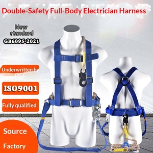 Les fabricants fournissent des harnais de sécurité pour électriciens, à double protection, pour travaux en hauteur, spéciaux pour l'escalade et la prévention des chutes. - Product Image 1