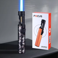 Briquet à Jet Direct Flamme Bleue au Butane – Design Unique et Créatif, Durable, Idéal pour l'Extérieur, Cadeau de Poche, Nouveauté Classique