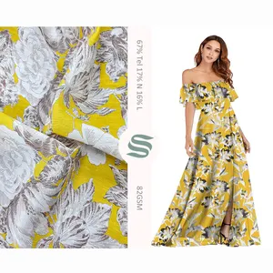 Fashion Design 67% Lyocell 17% Nylon 16% Linen Woven Poplin Fabric Custom Print Breathable Soft For Women Dress