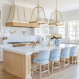 Conjunto de Isla de Cocina Prefabricada Moderna, Gabinetes Modulares de Madera Maciza de Lujo con Fregadero, Diseño de Muebles Completo para el Hogar - Product Image 4