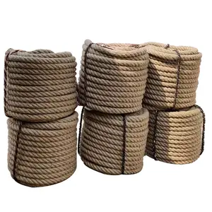 Tali goni 100% tali putar kepang Natural goni dekorasi DIY kawat 1-50mm tali pengepakan Sisal daur ulang