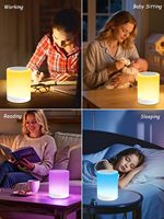 Lampe de chevet LED portable avec haut-parleur sans fil et lumière nocturne tactile RGB pour la maison, les fêtes et les cadeaux