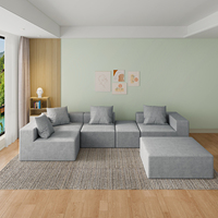Atmungsaktives Modernes L-förmiges Komprimiertes Sofa Modulares Ecksofa Schlafsofa Schaumstoff Stoff Vakuumverpackt Schule Lager Apartment