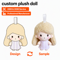 Pendentif poupée en peluche personnalisé OEM ODM, porte-clés mignon pour fille, breloque de sac, figurine en tissu doux, cadeau Kawaii pour enfants, décoration