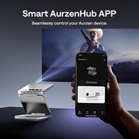 Proyector Portátil DLP Mini de Bolsillo Aurzen ZIP Silver Tri-Fold, Carga Rápida Tipo-C, Batería Integrada de 5000 mAh