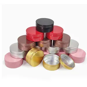 60ml 68*28mm oro nero argento rosa rosso rame barattolo di alluminio scatola contenitore di imballaggio per olio di cera per cosmetici