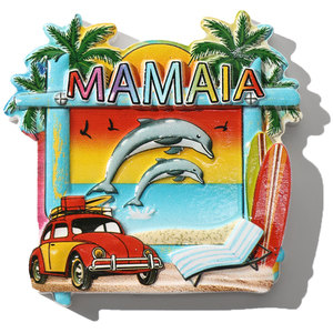 Aimants de réfrigérateur personnalisés avec logo imprimé, souvenirs, impression UV 3D, Résine, Gécko de la plage de Neptun, Roumanie, Mamaia, Personnalisable - Product Image 4