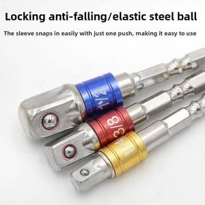 3 in 1 Impact Grade <b>Socket</b> Adapter/<b>Extension</b> Turns Power Drill Into High Speed Nut Driver 1/4", 3/8" 1/2" Drive <b>Socket</b> to Drill - Product Image 3