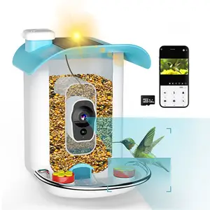 Les plus récents mangeoires intelligentes de reconnaissance d'espèces d'oiseaux électroniques en plastique extérieur 1.5L avec caméra
