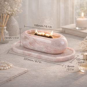 Support de Bougie en Marbre Rose Calacatta Viola <span class=keywords><strong>Personnalisé</strong></span> en Gros, Brûleur d'Encens, Support d'Aromathérapie, Décoration d'Intérieur, Pot à Bougie en Marbre - Product Image 3