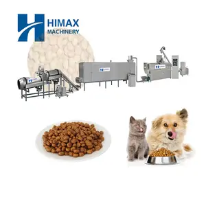 Büyük kapasiteli kuru ıslak pet gıda pelet yem işleme makinesi köpek maması yapma ekstruder makinesi sıcak satış